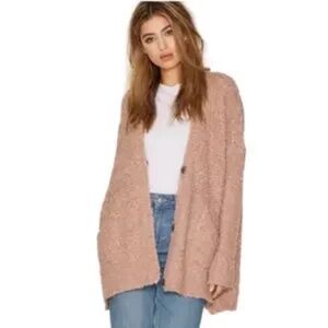 Free People sz XS Oversized soft Boucle Cardigan warm long sweater